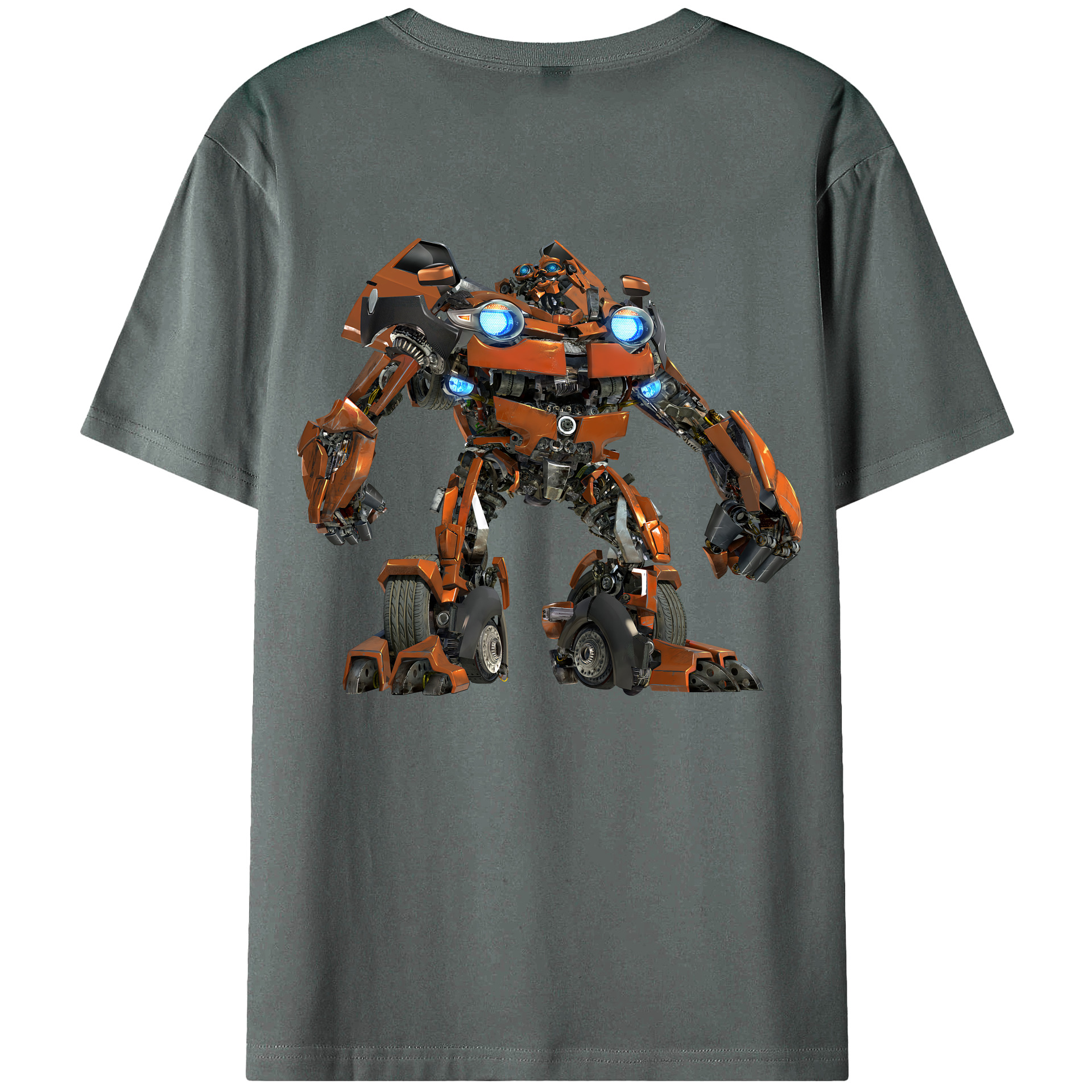 （画像用） Transformers トランスフォーマー 綿100％ メンズ半袖Tシャツ（バックプリント） 通気性